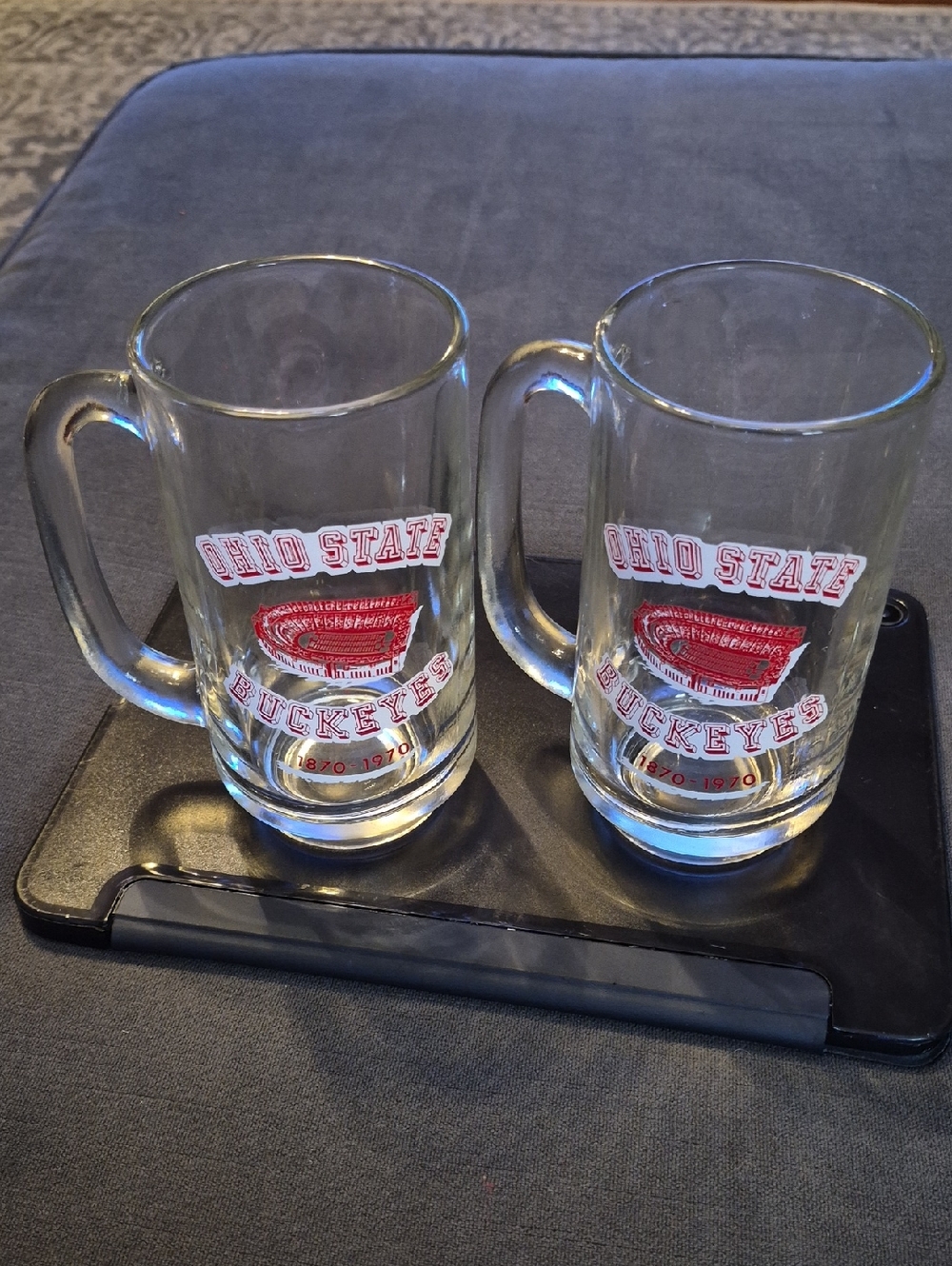 Source Unknown Ohio State Buckeyes Glass Mugs - Clear with Red Logo‎ (Set of 2)